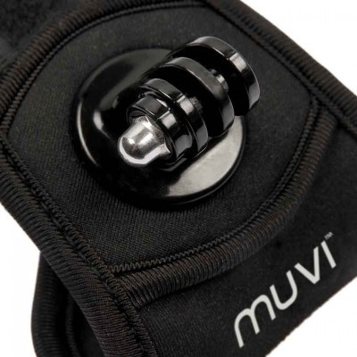 Suporte para câmara de ação Muvi preto com encaixe de plástico