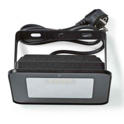 Luz de exterior preta com cabo e ficha