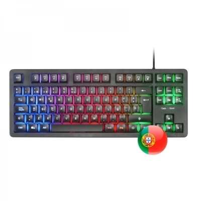 Teclado mecânico RGB com layout português e teclado numérico