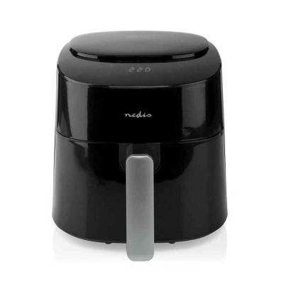 Frigideira sem óleo elétrica preta Nedis com visor digital e cabo cinzento
