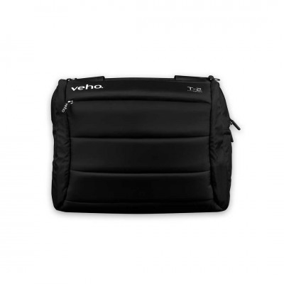 Mala preta acolchoada da marca Veho com fecho