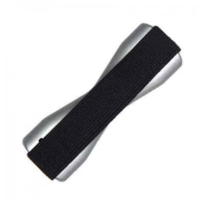 Colar cervical metálico prateado com faixa elástica preta