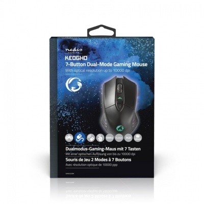 Embalagem de rato gaming Mediatech Keogho preto com 7 botões e iluminação RGB