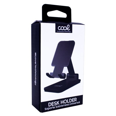 Embalagem de suporte para secretária universal em preto e branco