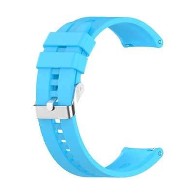Bracelete de relógio azul em silicone com fivela metálica