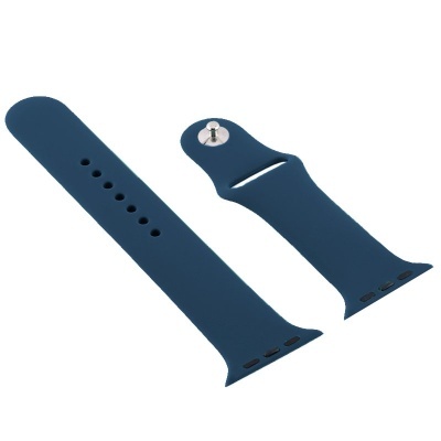 Pulseira de relógio azul escuro em silicone com fivela metálica