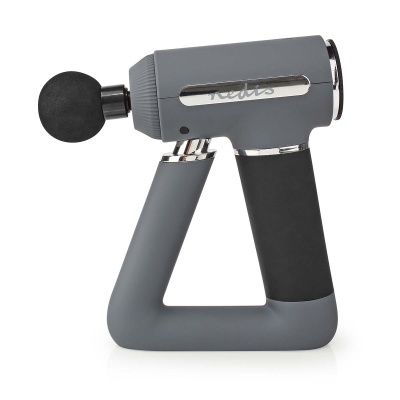 Dispositivo de massagem muscular portátil cinza e preto