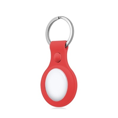 Chaveiro de silicone vermelho com argola metálica