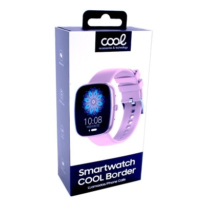 Embalagem de smartwatch COOL Border com bracelete rosa