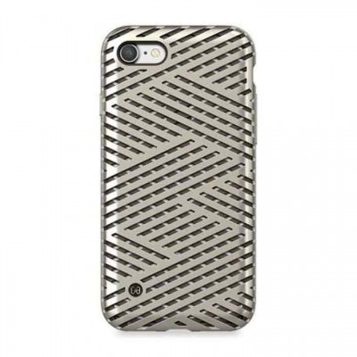 Capa cinzenta para smartphone com padrão geométrico diagonal