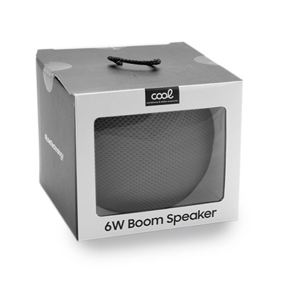 Coluna portátil 6W Boom Speaker cinza com embalagem