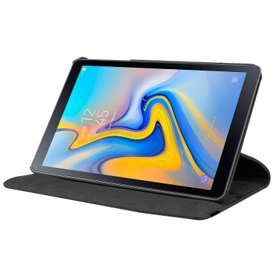 Tablet com ecrã colorido em suporte de capa preta