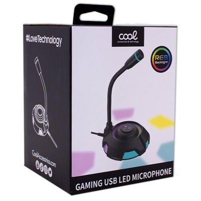 Embalagem de microfone USB gaming LED RGB da marca Cool