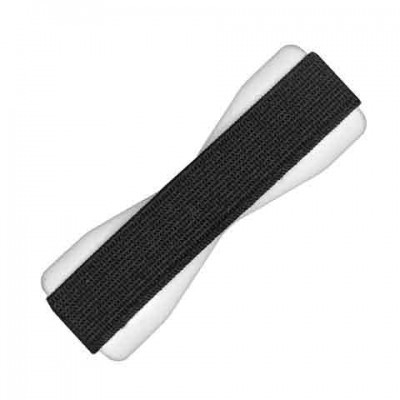 Almofada de apoio para pulso em espuma branca com faixa elástica preta