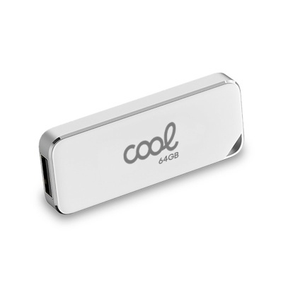 Pen drive USB branco com texto cool 64GB