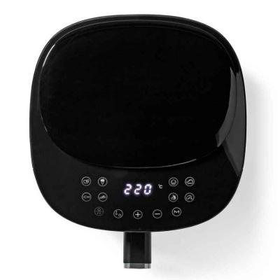 Frigideira eléctrica preta com display digital e botões sensíveis ao toque