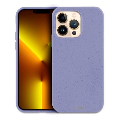 Smartphone com capa roxa texturizada e recorte para câmeras