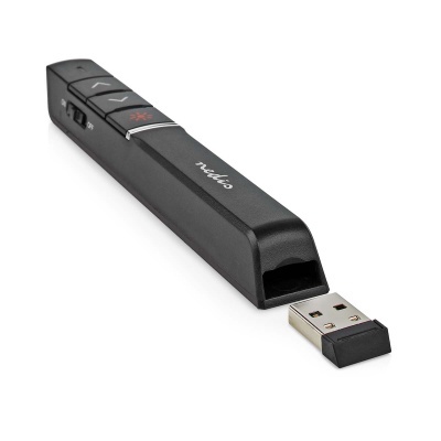 Comando de apresentação remoto preto com receptor USB