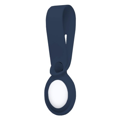 Suporte em silicone azul escuro para localizador com espaço branco central