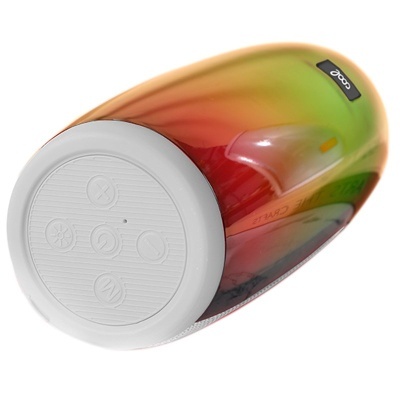 Garrafa de vidro colorida com tampa branca e etiqueta preta