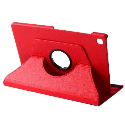 Capa vermelha para tablet com suporte circular preto