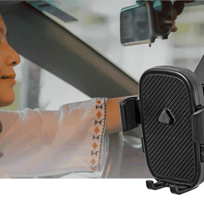 Suporte para telemóvel preto com ventosa para carro