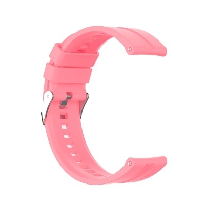 Pulseira cor-de-rosa para relógio inteligente em silicone com fivela metálica