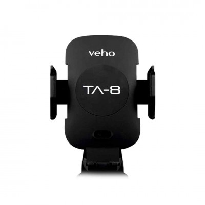 Suporte para telemóvel preto com texto 'veho' e 'TA-8'