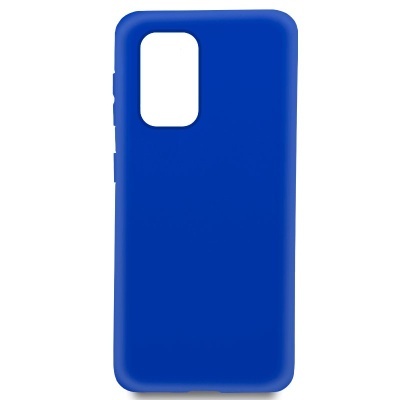 Capa de telemóvel azul em silicone com abertura para câmara