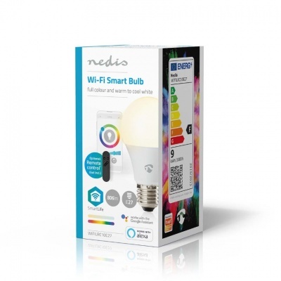 Embalagem de lâmpada inteligente Wi-Fi Nedis Smart Bulb com controlo por voz