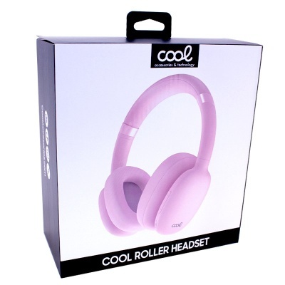 Embalagem de auscultadores COOL ROLLER HEADSET cor rosa