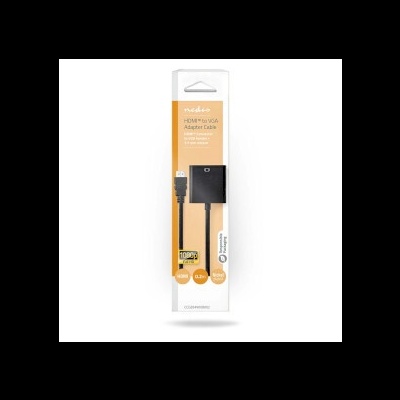 Cabo adaptador HDMI para VGA Nedis em embalagem transparente com fundo branco