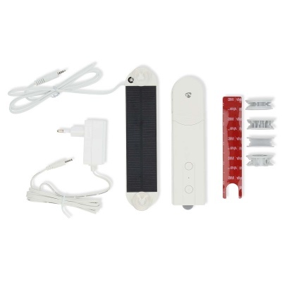 Conjunto acessórios de carregamento e comando branco com painel solar e fita adesiva 3M