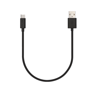 Cabo preto curto USB-A para USB-C