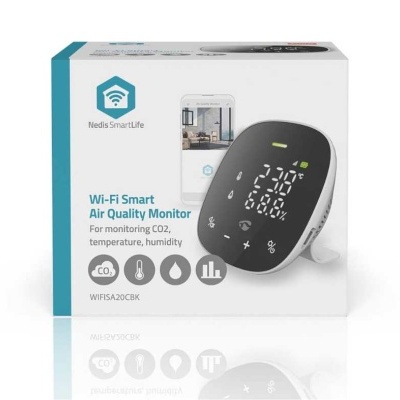 Monitor de qualidade do ar Wi-Fi Smart Nedis SmartLife com ecrã digital