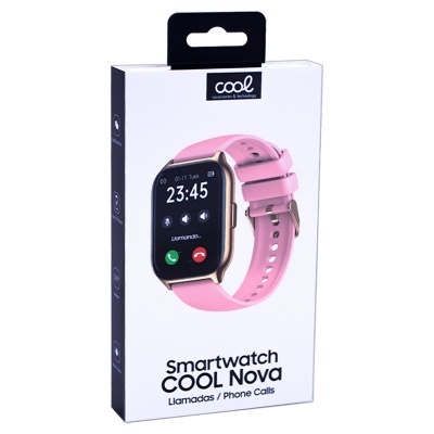 Embalagem de smartwatch COOL Nova com bracelete rosa