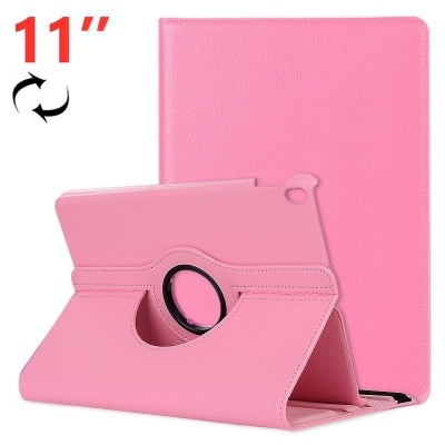 Capa para tablet rosa de 11 polegadas com suporte giratório