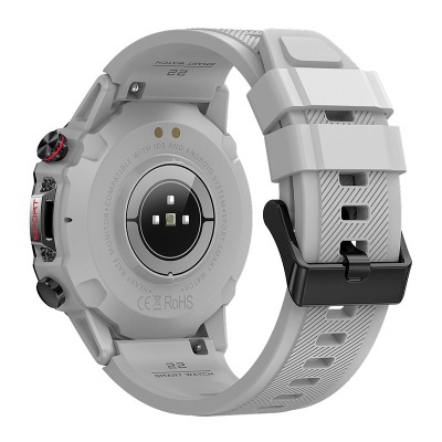 Relógio inteligente cinzento claro com bracelete ajustável