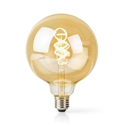 Lâmpada decorativa de vidro âmbar com filamento em espiral