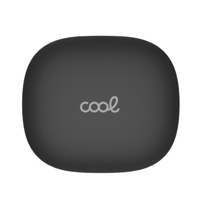 Caixa preta oval com texto cool cinzento ao centro