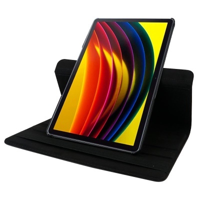 Tablet com protector preto dobrável a servir de suporte