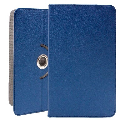 Capa protetora azul escuro para tablet com suporte circular