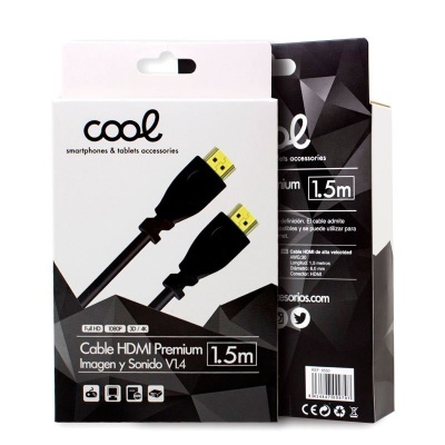 Caixa de cabo HDMI Premium 1,5m da marca Cool para smartphones e tablets