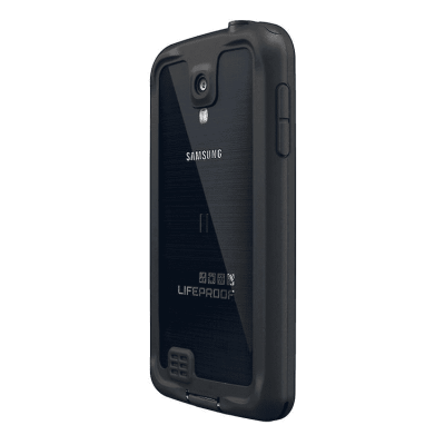Capa protetora preta para smartphone Samsung com texto LIFEPROOF