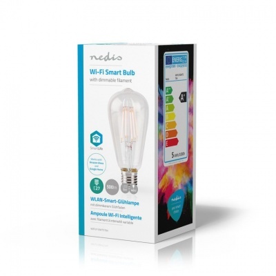 Embalagem de lâmpada Wi-Fi Smart Bulb Nedis com filamento ajustável e base E27