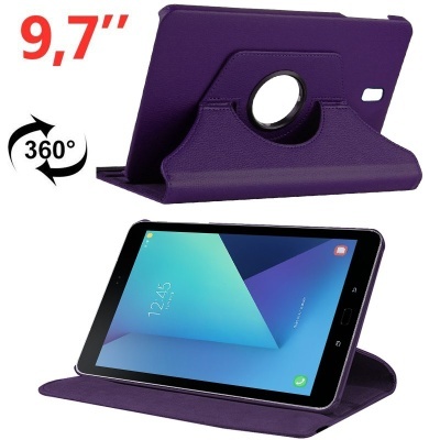 Capa roxa para tablet 9,7 polegadas com suporte ajustável e rotação 360°