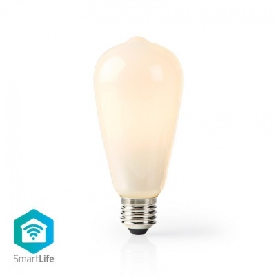 Lâmpada LED SmartLife em vidro opaco branco com base metálica