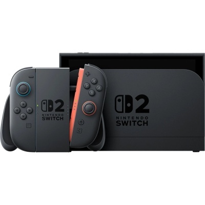 Conjunto Nintendo Switch OLED com consola e Joy-Cons em preto e vermelho.