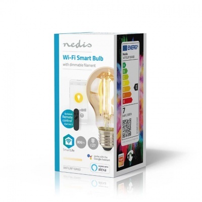 Embalagem de lâmpada Wi-Fi Smart Bulb Nedis com filamento regulável