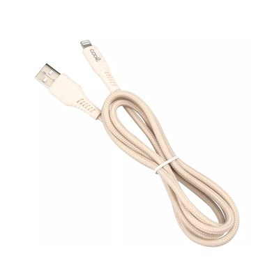 Cabo USB Lightning bege com revestimento de tecido
